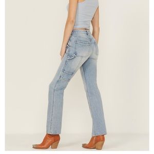 NWOT Cleo + Wolf Women's Carpenter Straight Denim Jeans size 27/32